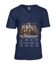 Load image into Gallery viewer, Outlander Tv Series 5 Years Anniversary 2014 - 2019 Autograph T-Shirt Guys V-Neck