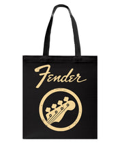 Load image into Gallery viewer, Guitar Lovers Fender Black T-Shirt Basketweave Tote Bag