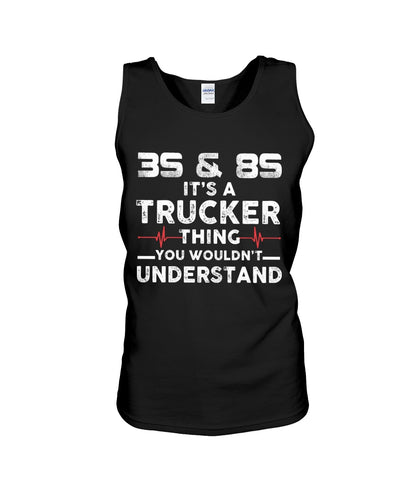 3S And 8S Trucker Lovers Black T-Shirt Unisex Tank Top