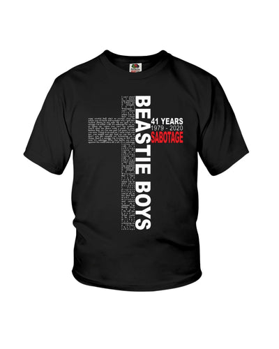 41 Years Sabotage Beastie Boys Black T-Shirt Youth Tee