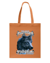 Load image into Gallery viewer, Wolf Lovers Trending Quote Tee Basketweave Tote Bag