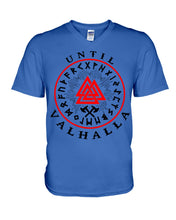 Load image into Gallery viewer, Viking Pattern Until Valhalla Tee Guys V-Neck