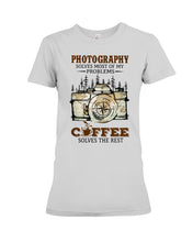 Load image into Gallery viewer, Solve Most Problems Camera Map Photography T-Shirt Ladies Tee