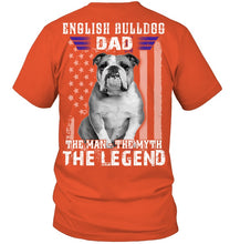 Load image into Gallery viewer, English Bulldog  - The Man - The Myth - The Legend Black T-Shirt Guys Tee