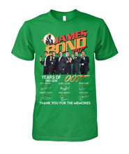 Load image into Gallery viewer, James Bond Anniversary Autograph 1962-2020 T-Shirt Guys Tee