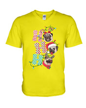 Load image into Gallery viewer, Pug Lover Christmas Hohoho Funny T-Shirt Guys V-Neck
