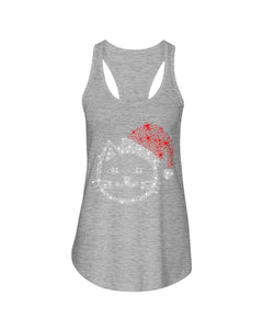 Cute Cat Face Christmas Gift For Cat Lovers T-Shirt Ladies Flowy Tank