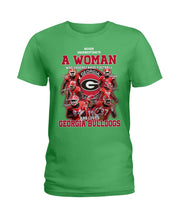 Load image into Gallery viewer, A Woman Loves Georgia Bulldogs Custom Tee Ladies Tee