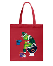 Load image into Gallery viewer, Grinch Green Bay Packers Funny Tee Basketweave Tote Bag