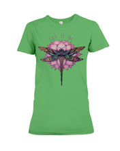 Load image into Gallery viewer, Let It Be Dragonfly Lotus Ladies Tee