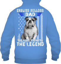 Load image into Gallery viewer, English Bulldog  - The Man - The Myth - The Legend Black T-Shirt Hoodie