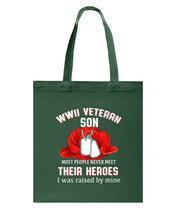 Load image into Gallery viewer, Wwii Veteran Gift For Veteran Dad Quote T-Shirt Basketweave Tote Bag
