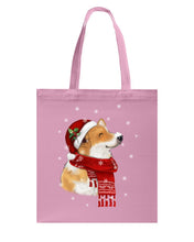 Load image into Gallery viewer, Corgi Christmas Gift Funny T-Shirt Basketweave Tote Bag