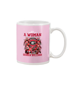 A Woman Loves Georgia Bulldogs Custom Tee Mug