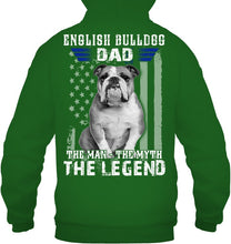 Load image into Gallery viewer, English Bulldog  - The Man - The Myth - The Legend Black T-Shirt Hoodie