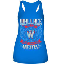 Load image into Gallery viewer, Wallace Blood Runs Through Veins Black Quote Name T-Shirt Ladies Flowy Tank
