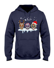 Load image into Gallery viewer, Merry Christmas Three Skulls Christmas T-Shirt Gift Hoodie