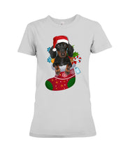 Load image into Gallery viewer, Dachshund In A Sock Christmas Cute Gift For Dachshunds Lovers Ladies Tee