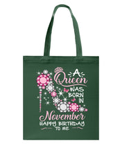 Load image into Gallery viewer, Happy Birthdat To November Queen T-Shirt Basketweave Tote Bag