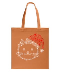 Cute Cat Face Christmas Gift For Cat Lovers T-Shirt Basketweave Tote Bag