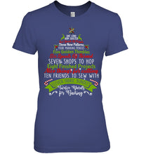 Load image into Gallery viewer, Christmas Tree Eleven Fabric Bundles T-Shirt Ladies Tee