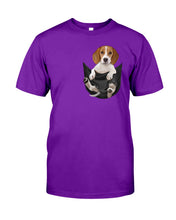 Load image into Gallery viewer, Beagle In The Pocket Funny T-Shirt Guys Tee