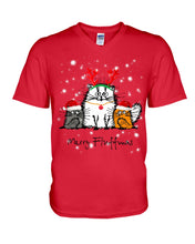 Load image into Gallery viewer, Merry Fluffmas Cute Cats Gift For Cat Lovers Guys V-Neck