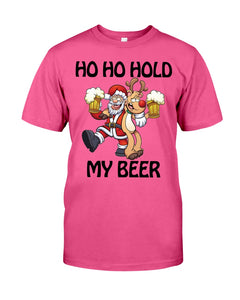 Santa Claus Funny Hold My Bear Christmas Gift For Friends Guys Tee