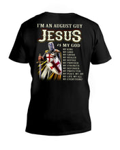 Load image into Gallery viewer, Jesus August My God Horoscope Black T-Shirt Guys V-Neck