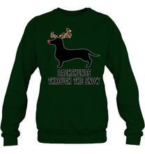 Load image into Gallery viewer, Dachshund Reindeer Through The Snow Christmas Gift Shirt Sweatshirt