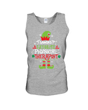 Load image into Gallery viewer, Santa's Favorite Physical Therapist Black T-Shirt Unisex Tank Top
