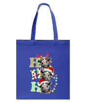 Load image into Gallery viewer, Funny Cows Ho Ho Ho Christmas Gift For Cow Lovers Basketweave Tote Bag