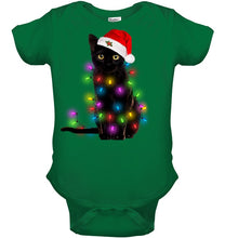 Load image into Gallery viewer, Cat Merry And Bright New Baby Onesie