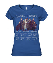 Load image into Gallery viewer, Game Of Throne Autograph 8 Years Anniversary T-Shirtr Ladies V-Neck