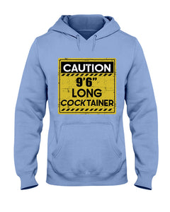 Caution 9'6'' Long Cocktainer Black T-Shirt Hoodie