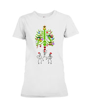 Load image into Gallery viewer, Merry Christmas Funny Dancing Skeleton Ladies Tee