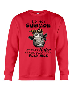 My Inner Heifer Doesn't Play Nice Funny Quote T-Shirt Sweatshirt