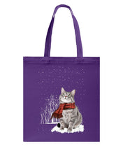 Load image into Gallery viewer, Cute Cat Christmas Gift For Cat Lovers Custom T-Shirt Basketweave Tote Bag