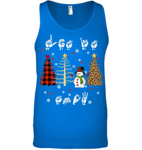 Let It Snow Christmas Snowman Asl Gift Tee Unisex Tank Top