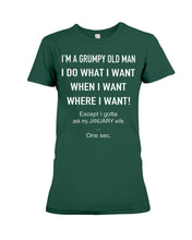Load image into Gallery viewer, Grumpy Old Man January Wife Black Quote T-Shirt Ladies Tee