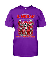 Load image into Gallery viewer, Woman Loves Ohio States Buckeyes American Football Ncaa 2019 T-Shirt Guys Tee