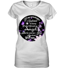 Load image into Gallery viewer, To My Husband In Heaven Gift For Widow Ladies V-Neck