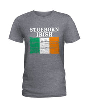 Load image into Gallery viewer, Stubborn Irish Flag Love Ireland Custom T-Shirt Ladies Tee