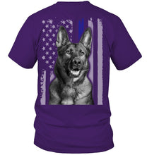 Load image into Gallery viewer, German Shepherd American Flag Veteran Brave Dog Guys Tee