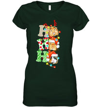 Load image into Gallery viewer, Santa Claus Ho Ho Ho Christmas Gift For Guinea Pigs Lovers Ladies V-Neck