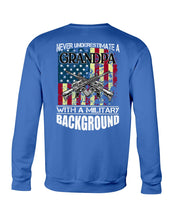 Load image into Gallery viewer, Never Underestimate A Grandpa Black T-Shirt Sweatshirt