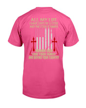 Load image into Gallery viewer, Lived By A Code Back Side T-Shirt Guys Tee