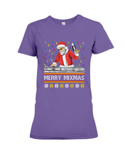 Load image into Gallery viewer, Merry Mixmas - Santa Claus Dj Funny Christmas Gift Ladies Tee