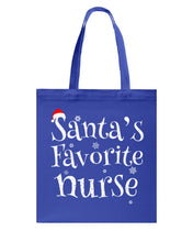 Load image into Gallery viewer, Santa's Favorite Nurse Basketweave Tote Bag