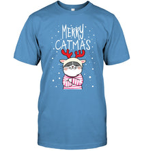 Load image into Gallery viewer, Funny Merry Catmas Christmas Gift Shirt Guys Tee